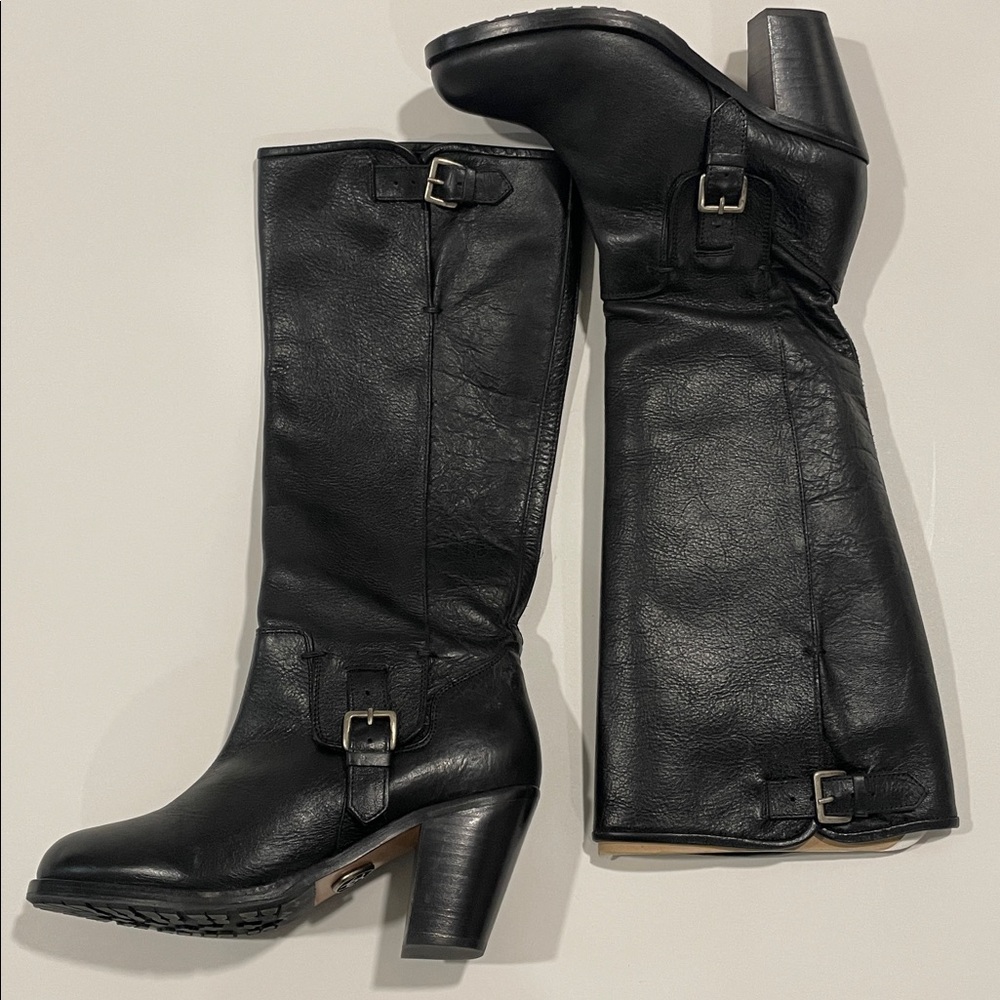 Ariat Gold Coast Leather Heeled Boots Black Knee High Boot Women's size 7